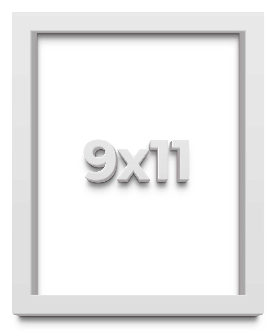 Photo Size Shadow Box 1" Depth White Picture Frame - UV Acrylic, Backing, Hanging Hardware